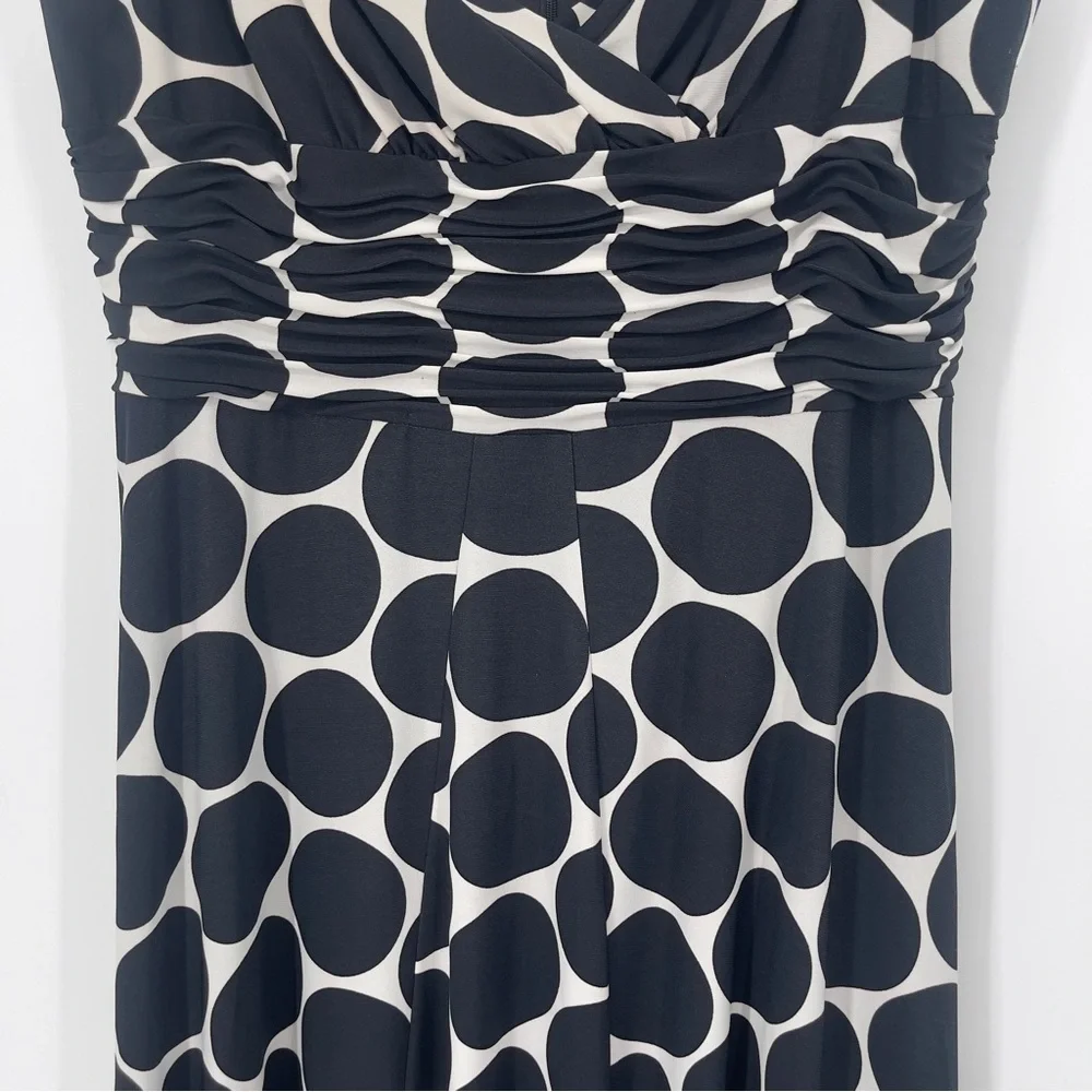 Jones Wear Black & White Polka Dot Spaghetti Strap Midi Party Dress